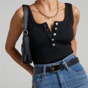 Black Cropped Tank Top